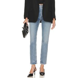 AGOLDE Riley cropped high-rise straight-leg organic jeans